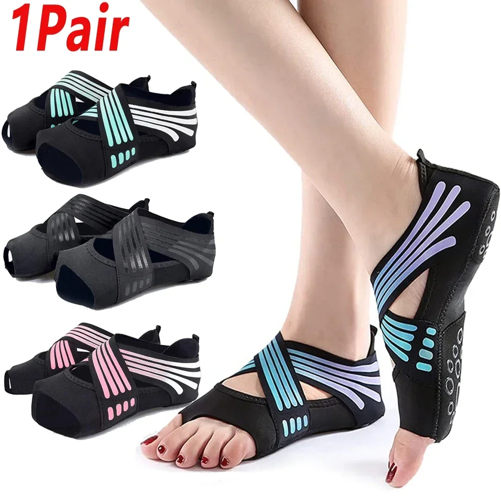 Pilates Yoga Gym - 1 Par de Sapatos Profissionais Antiderrapantes