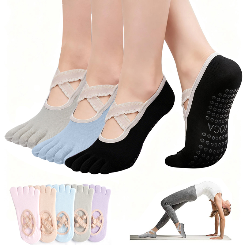 Pilates Yoga Fitness - Meias de Pilates Antiderrapantes para Mulheres