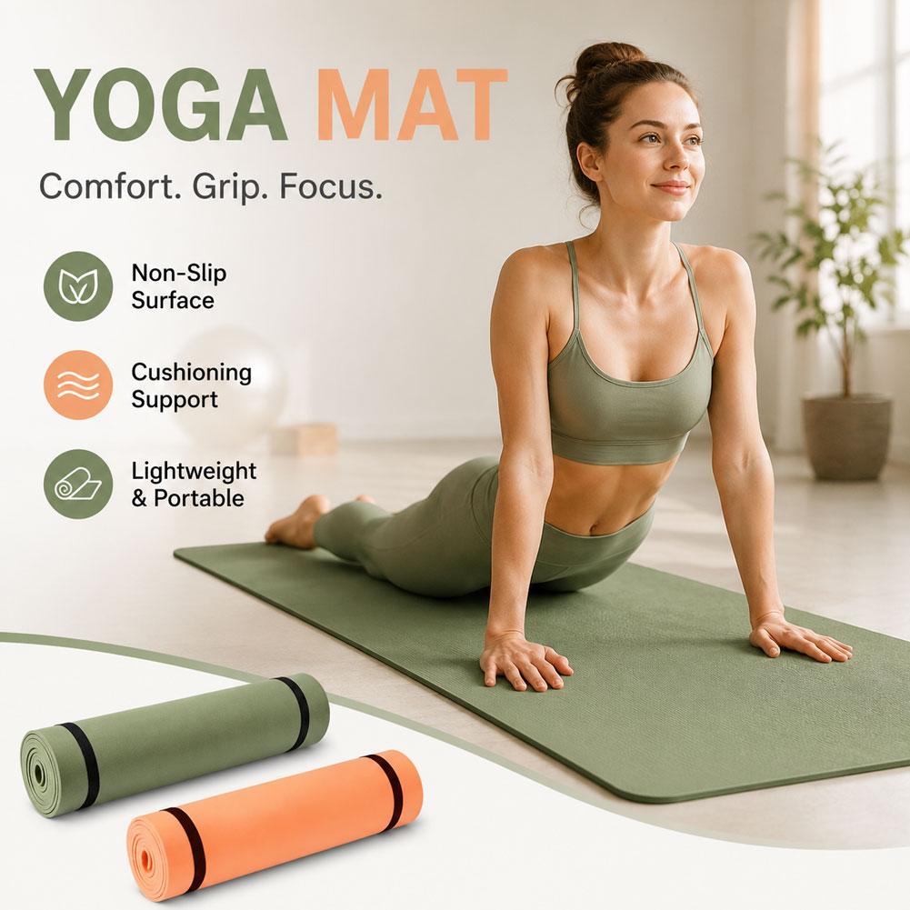 Pilates Yoga Mat Thickness - Tapete de ioga grosso antiderrapante, tapete