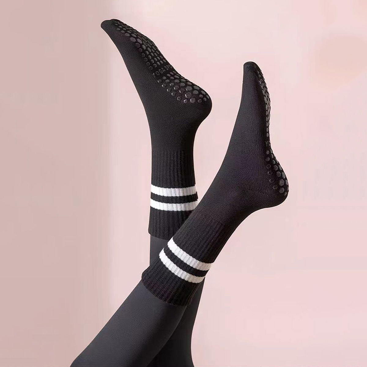 3 pares de meias longas de iog - Pilates Yoga And Barre avaliação e preço