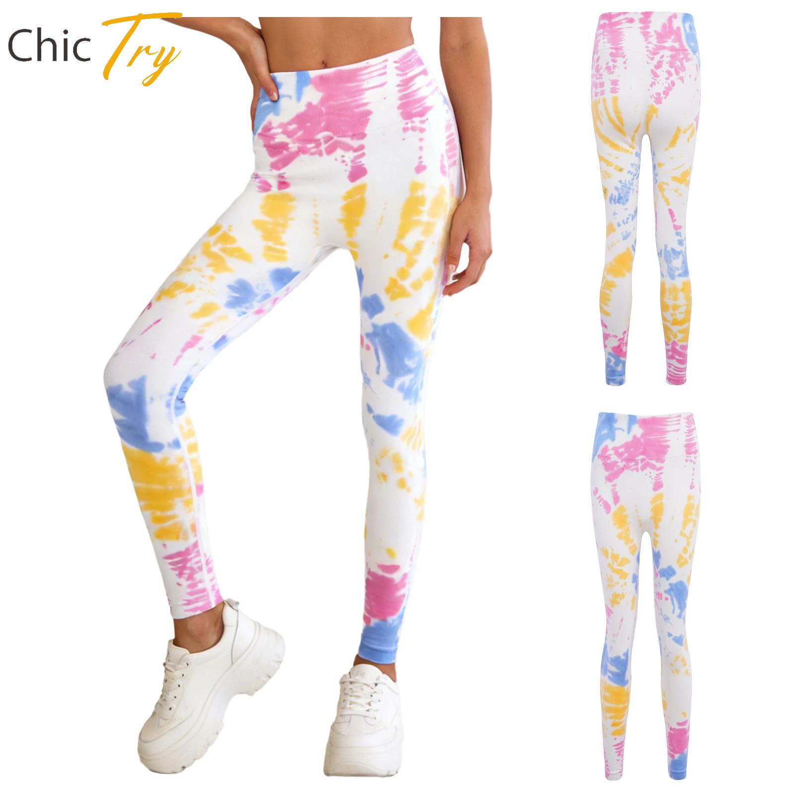 Calças de Yoga Femininas Tie-D - Pilates Yoga Legging avaliação e preço